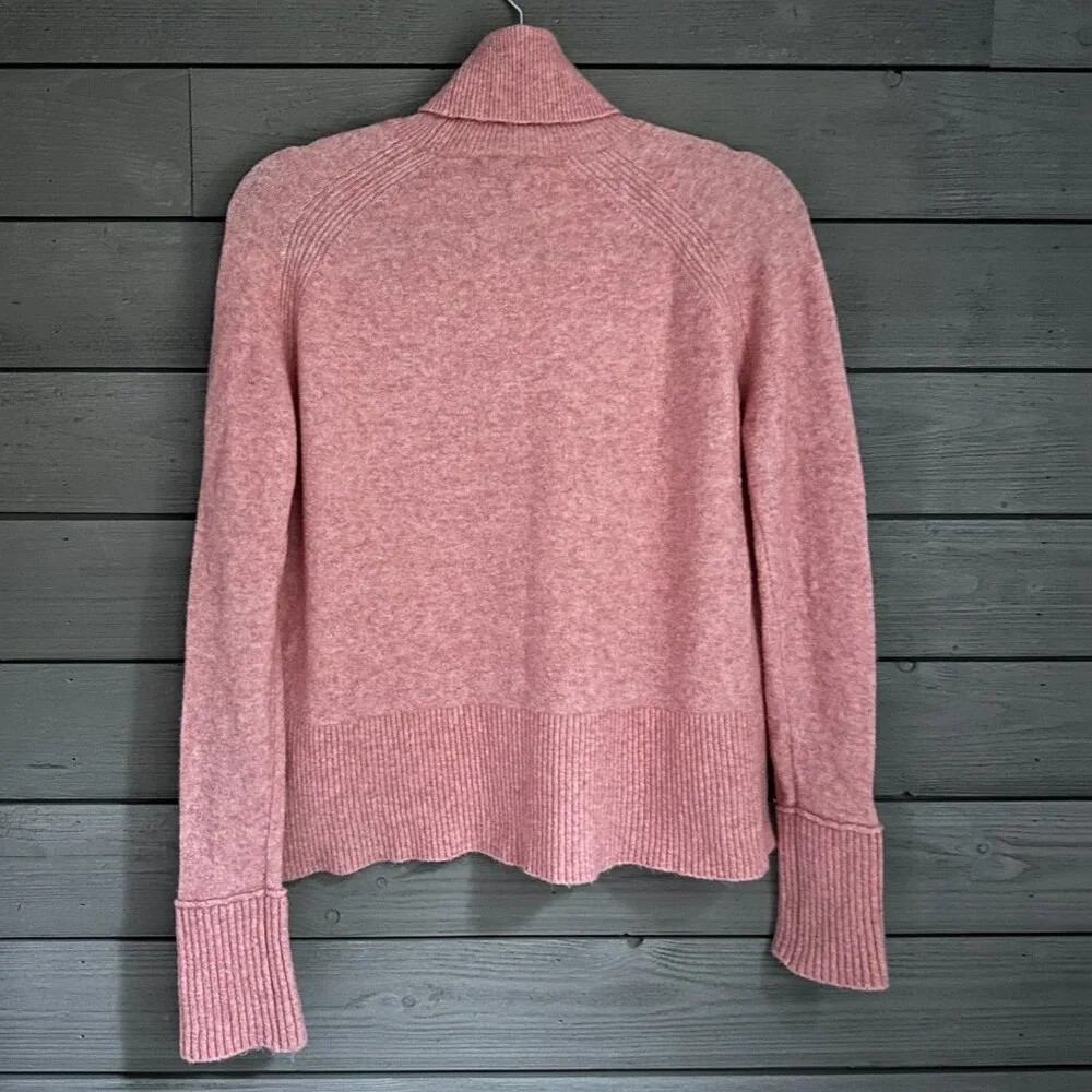 J Crew Sweater Turtleneck Supersoft Yarn Merino Wool Light Pink Size Small